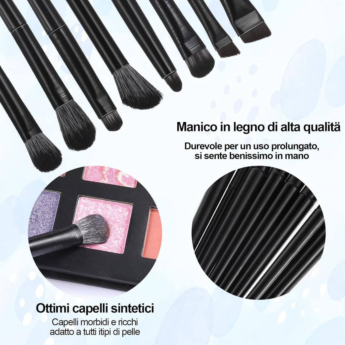 8 Piece Eye Makeup Brush Set for Hooded and Small Eyes Professional Eyeshadow & Eyeliner Tools