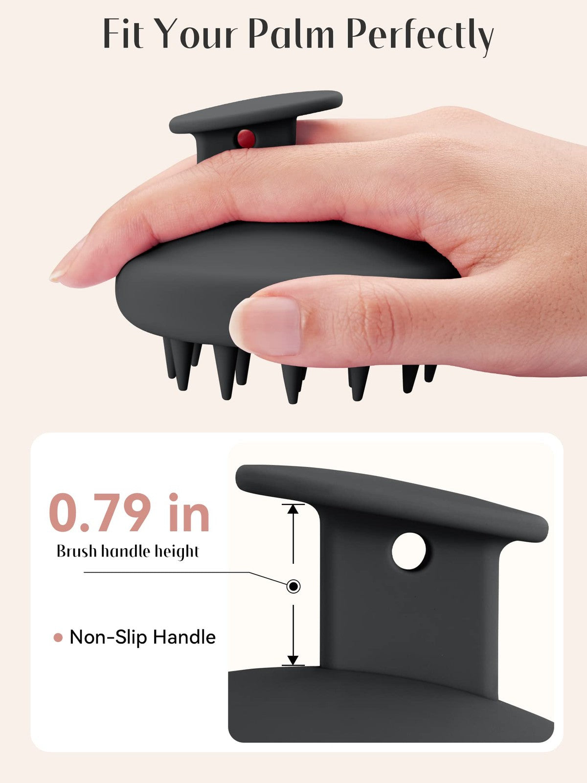 Scalp Massager for Hair Growth - Gentle Shampoo Brush with Silicone Bristles