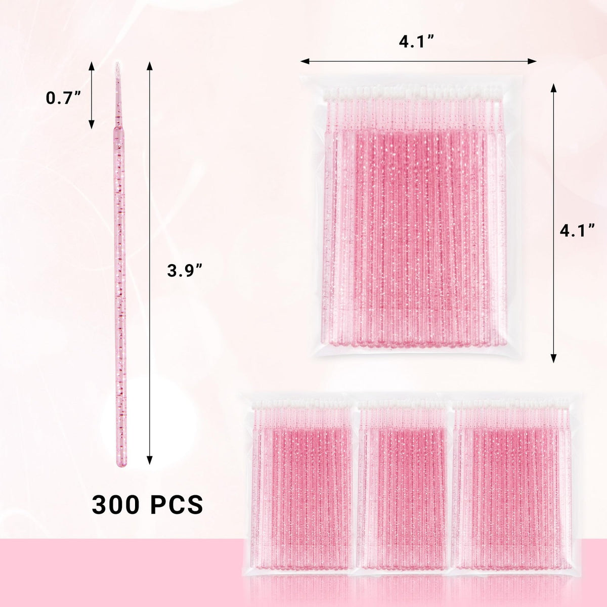Micro Applicator Brushes 300Pcs Micro Swabs for Eyelash Extension & Makeup