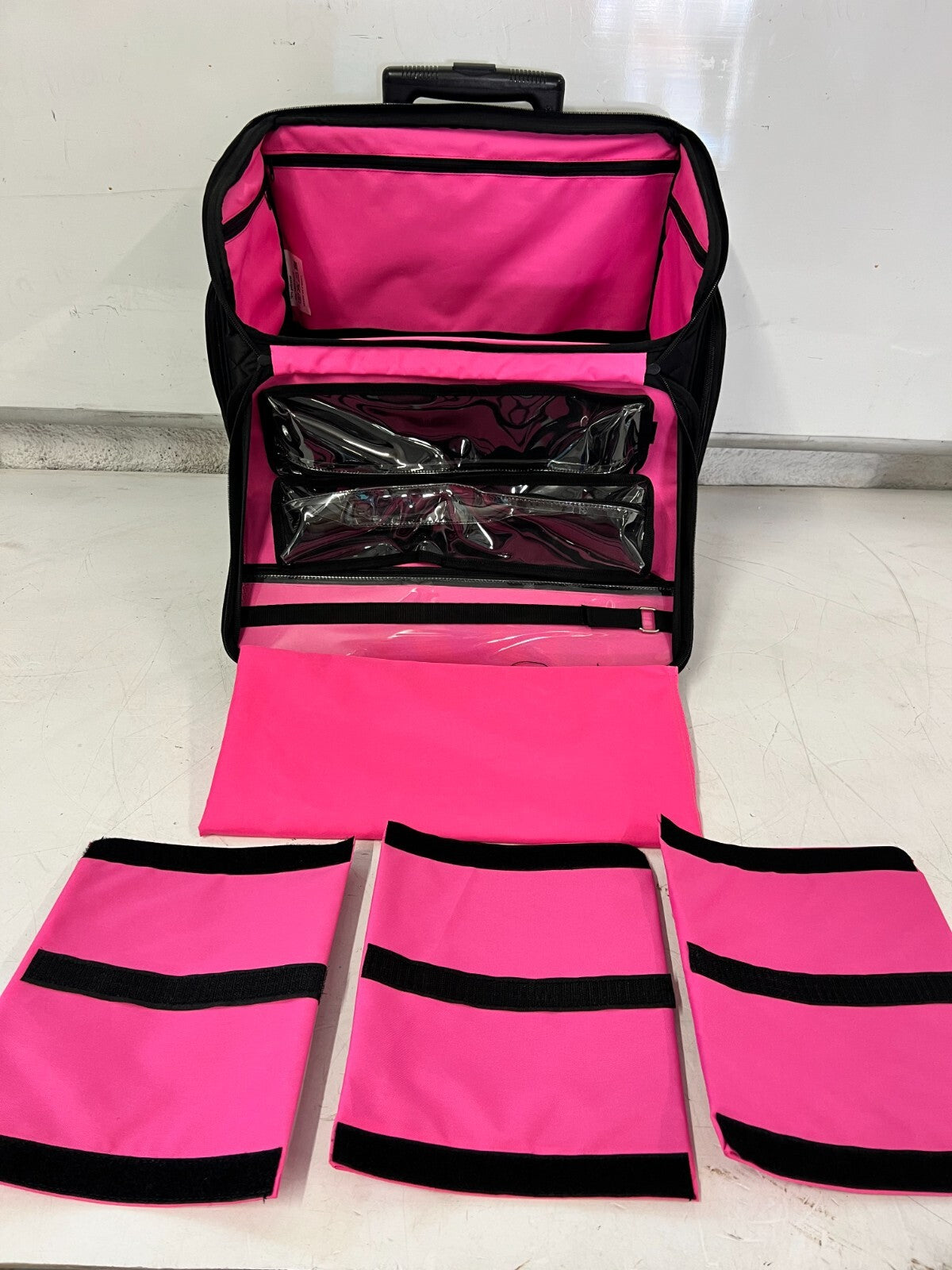 Rolling Makeup Train Case with Wheels & Large Capacity - Portable Cosmetic Organizer