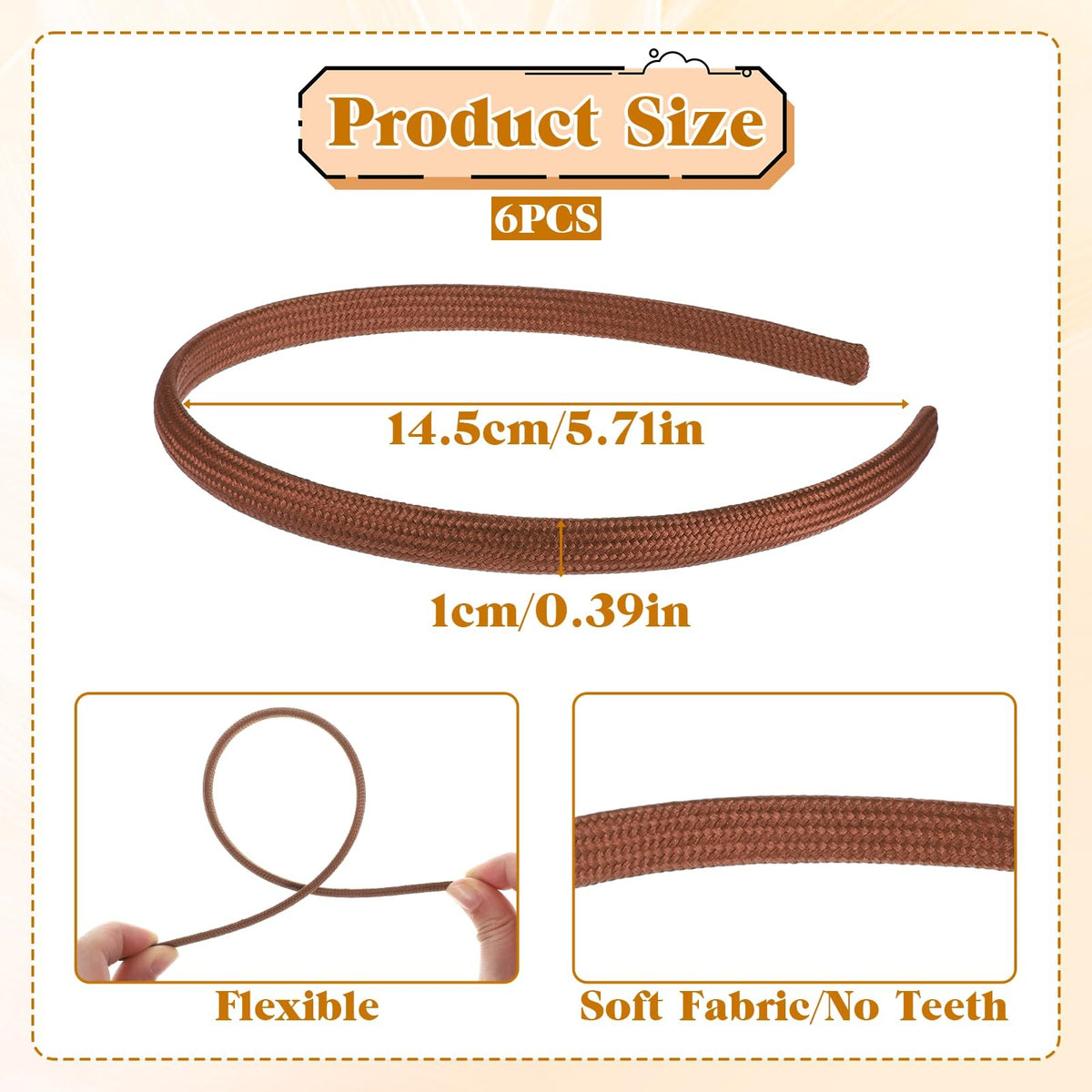 Psiriol 6Pcs Thin Headbands For Women, Fabric 1 Count (Pack of 6),