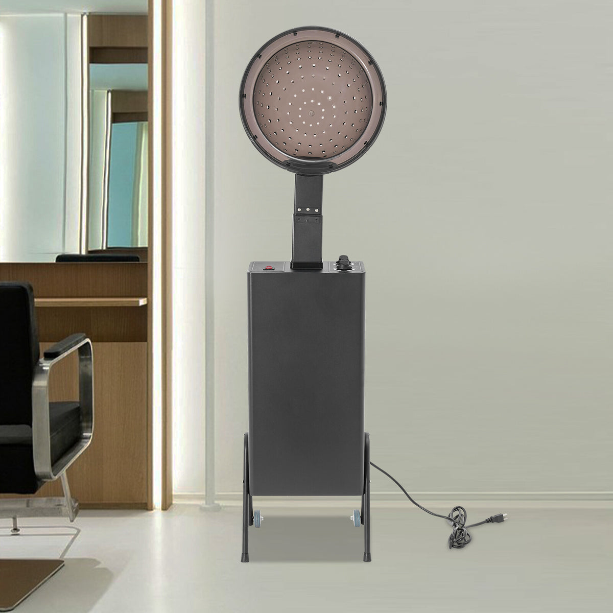 Hooded Salon Hair Dryer with Wheels - Professional 1200W Floor Dryer for Hair Styling