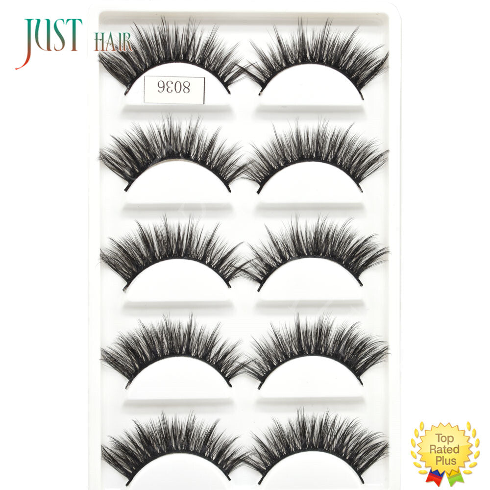 False Eyelash Extensions 3D Mink Fluffy Wispy Natural Look - 5 Pairs