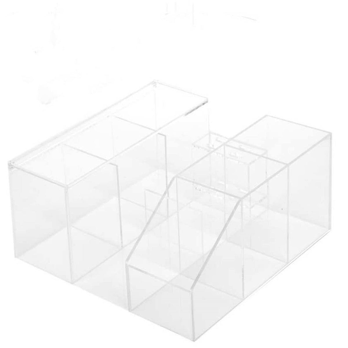 Acrylic Eyelash Tool Organizer Box with Dustproof Compartments - Beauty Storage