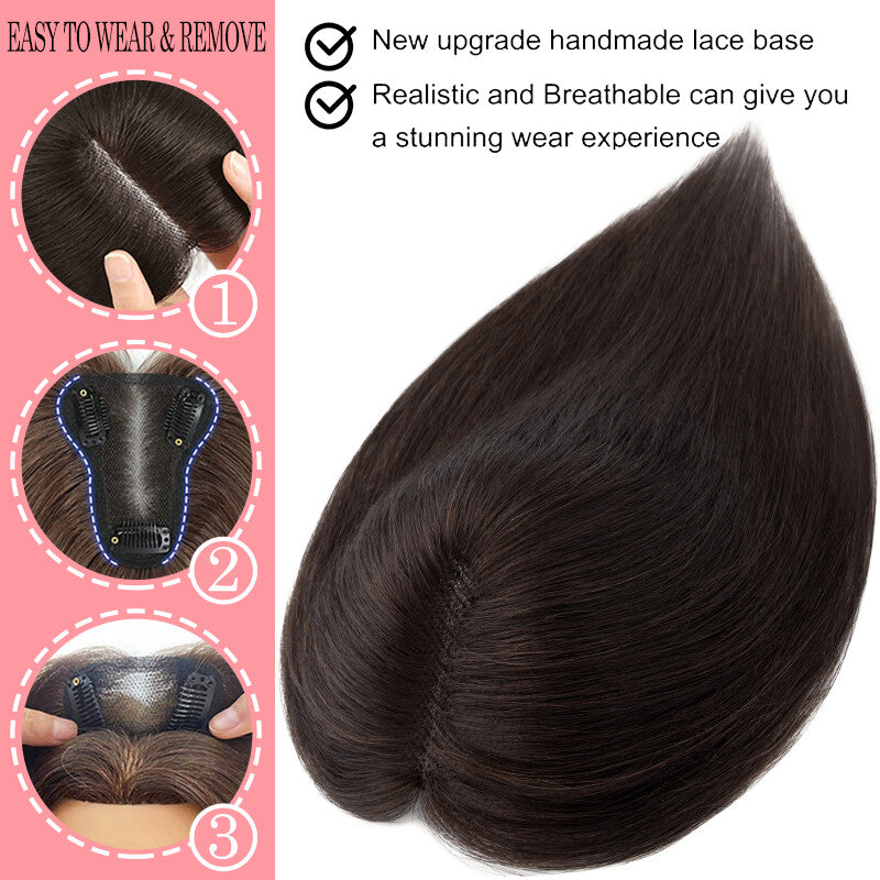 Clip-In Remy Human Hair Topper for Women with Thinning Hair