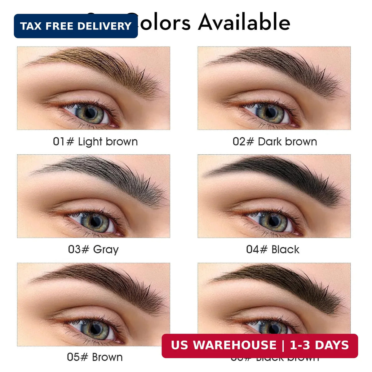 Microblading Eyebrow Pen - 4-Point Tip Waterproof Long-Lasting Pencil (2 Pack)
