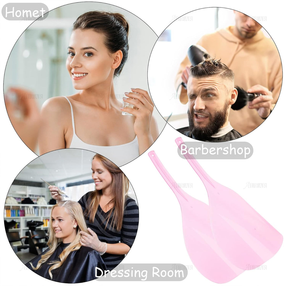 Pro Barber Hair Cutting Shield - Pink Hairdressing Mask Waterproof