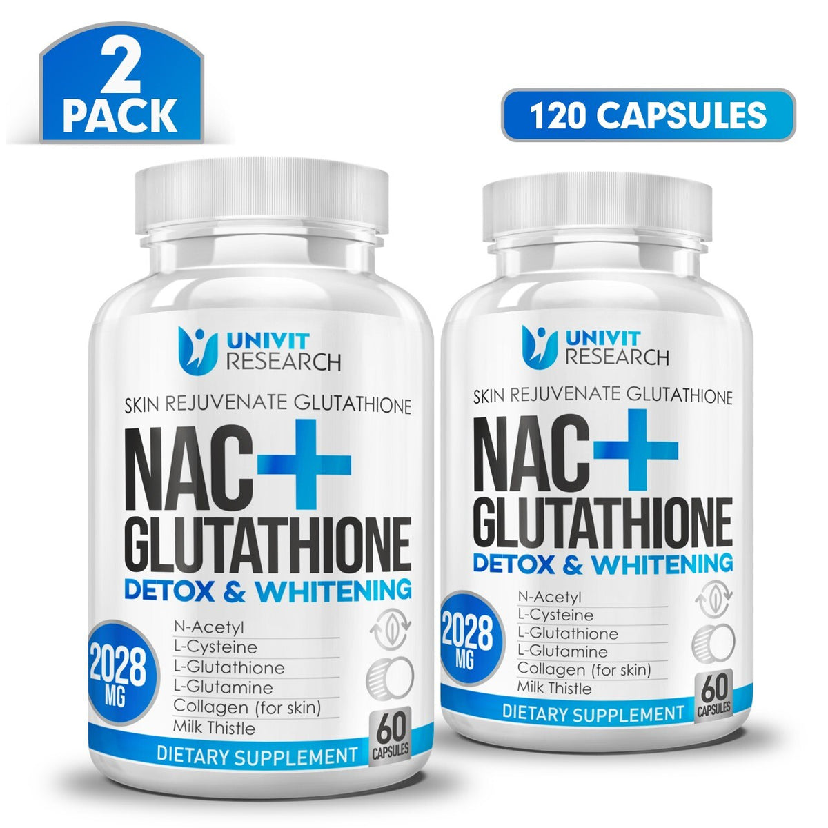 Glutathione Skin Whitening Supplement - Anti-Aging & Dark Spot Remover, 120 Caps