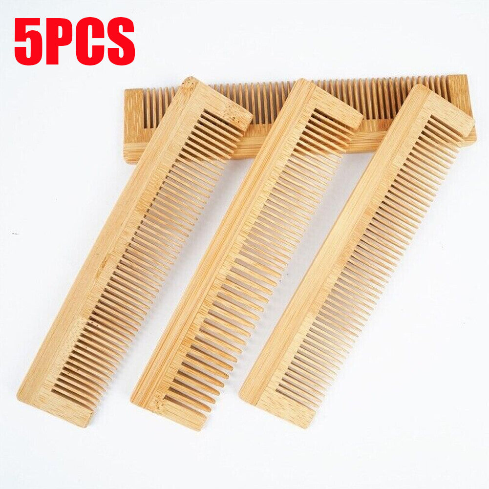 Wooden Comb Bamboo Massage Hair and Beard Comb Natural Anti-Static Set