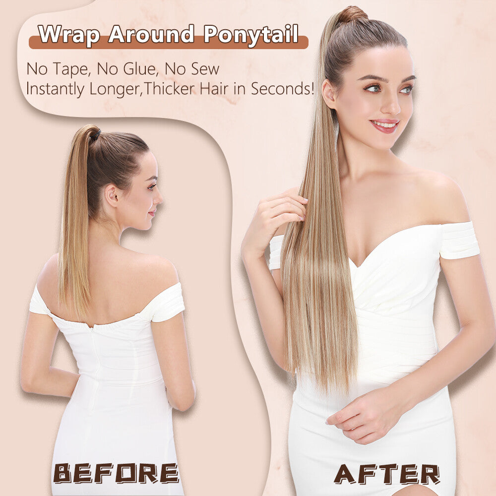 Thick Real Wrap Ponytail Hair Extensions - Mega Long & Natural Looking