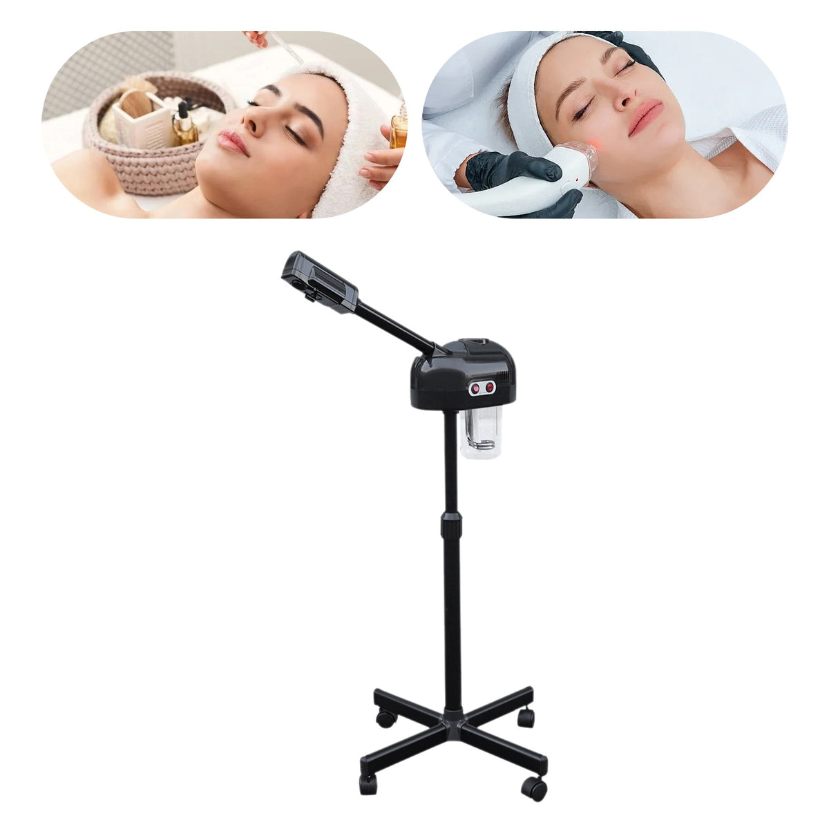Black 2-in-1 Facial Steamer with Ozone - 750ml
