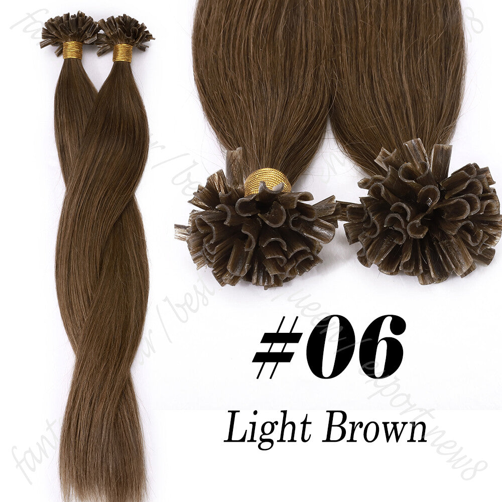Pre Bonded Keratin Hair Extensions 100% Remy Human Hair Platinum Blonde & Natural Shades