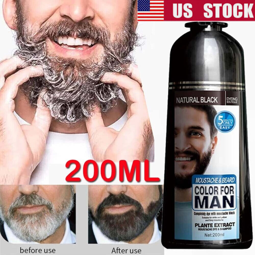 Permanent Black Beard Dye Shampoo 200ml