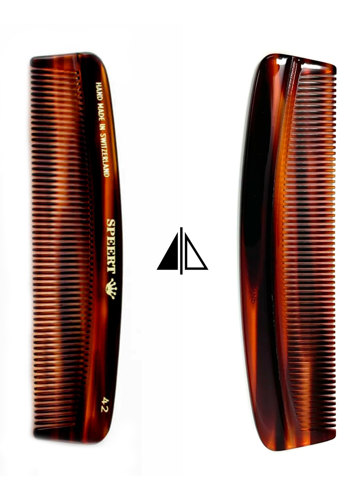Handmade Swiss Cellulose Acetate Comb - Tortoise Brown, 4.6 x 1.1 Inches