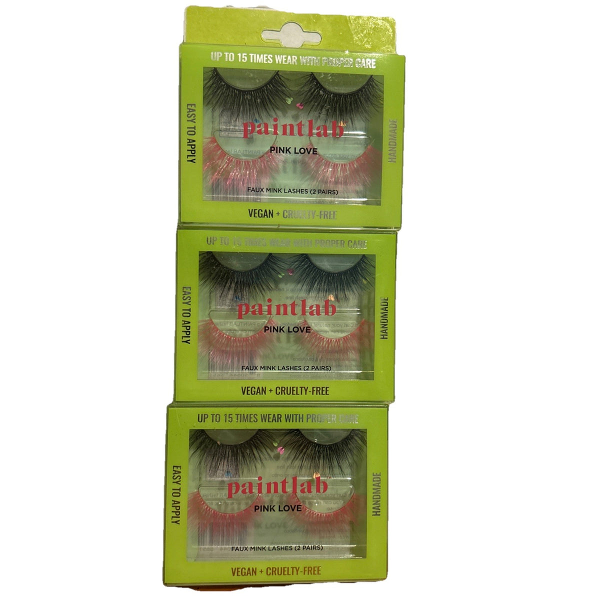 Pink Faux Mink Lash Set - Reusable 3-Pack for Eye Makeup & Glam