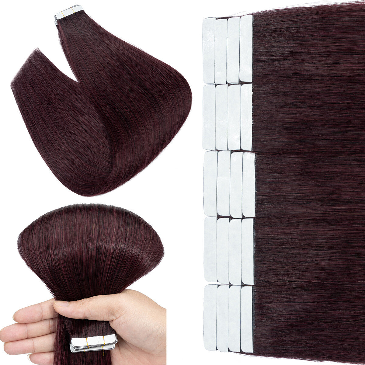 Remy Human Hair Tape-In Extensions Full Head 200g - Multiple Colors & Lengths