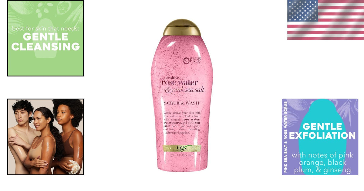 Soothing Exfoliating Body Wash with Rose Water & Pink Sea Salt - 19.5