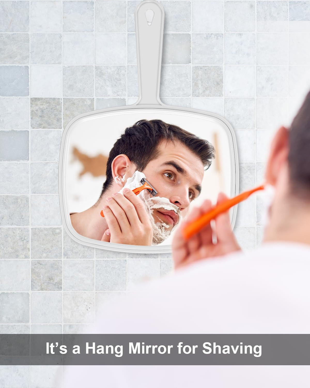 Large Handheld Mirror for Salon & Hairdressing with Handle - Extra Large Viewing