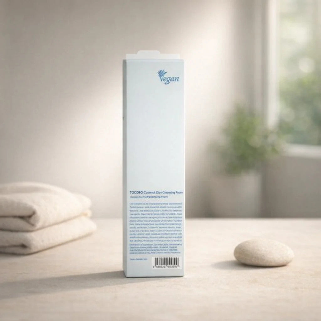 Coconut Clay Facial Cleansing Foam - Gentle Deep Pore Cleanser for Skin