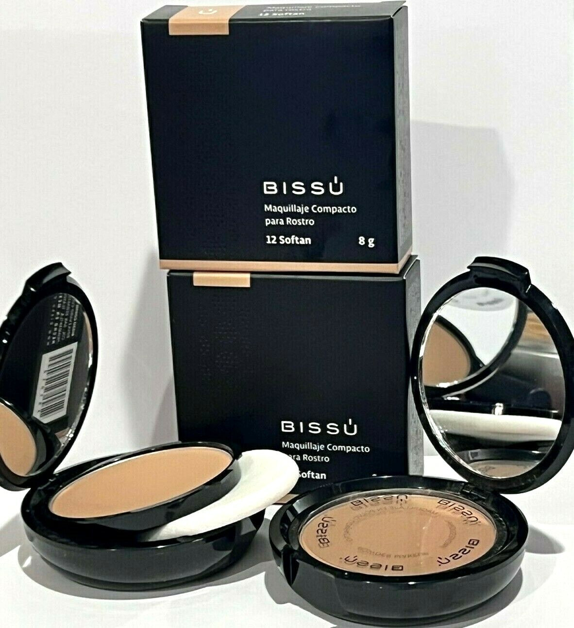 Semi-Matte Face Powder Set - 2x 8g Natural Finish Makeup Compact