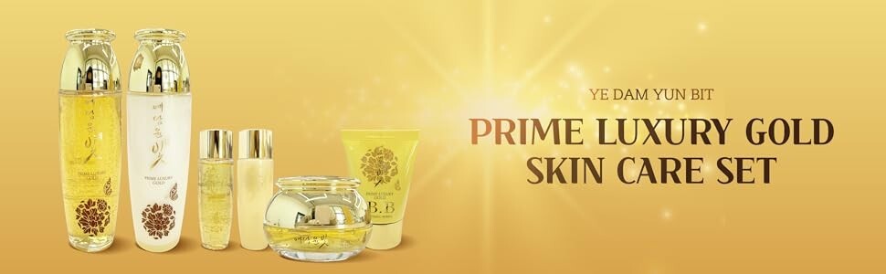 Luxury Gold Women Skin Care Set - Nourishing Moisturizing Gift Kit with Serum Cream BB