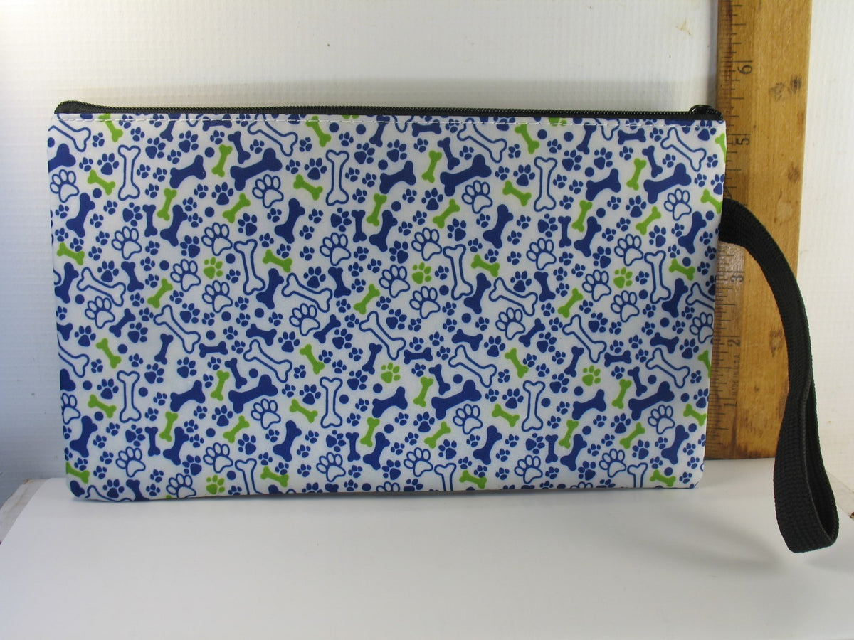 Dog Bone Design Accessory Case with Zipper and Strap - Pet, Makeup, Pencil Storage