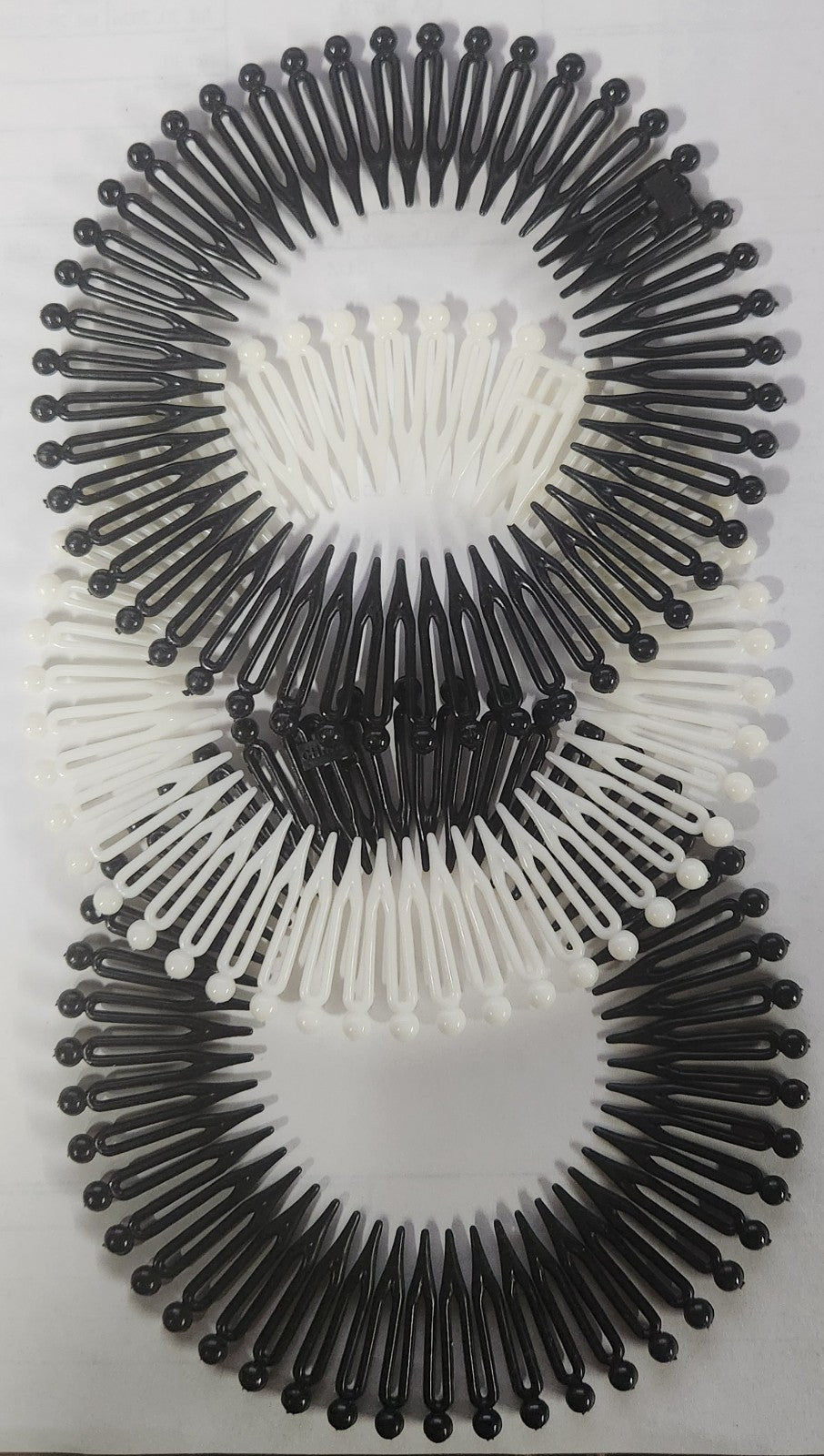 Set of 3 Stretchable Spring Hair Combs for Styling - Multiple Colors