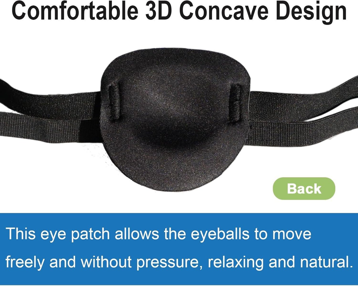 Adjustable Medical Eye Patches for Adults and Kids - Amblyopia & Lazy Eye Cover, 2 Pack