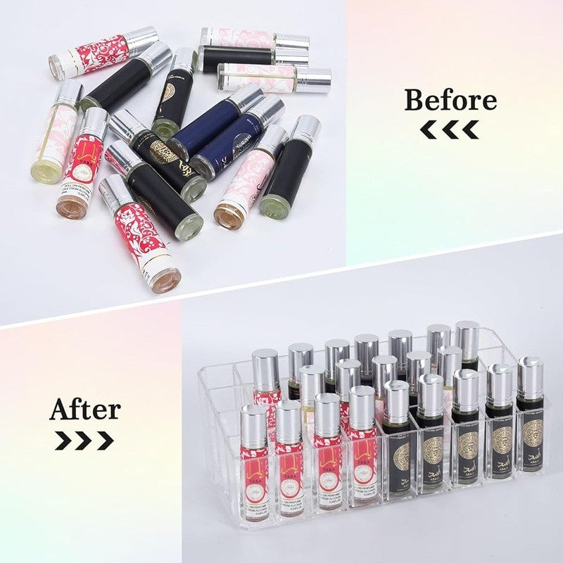 Acrylic Lip Gloss Organizer with 36 Slots - Makeup & Perfume Display Case