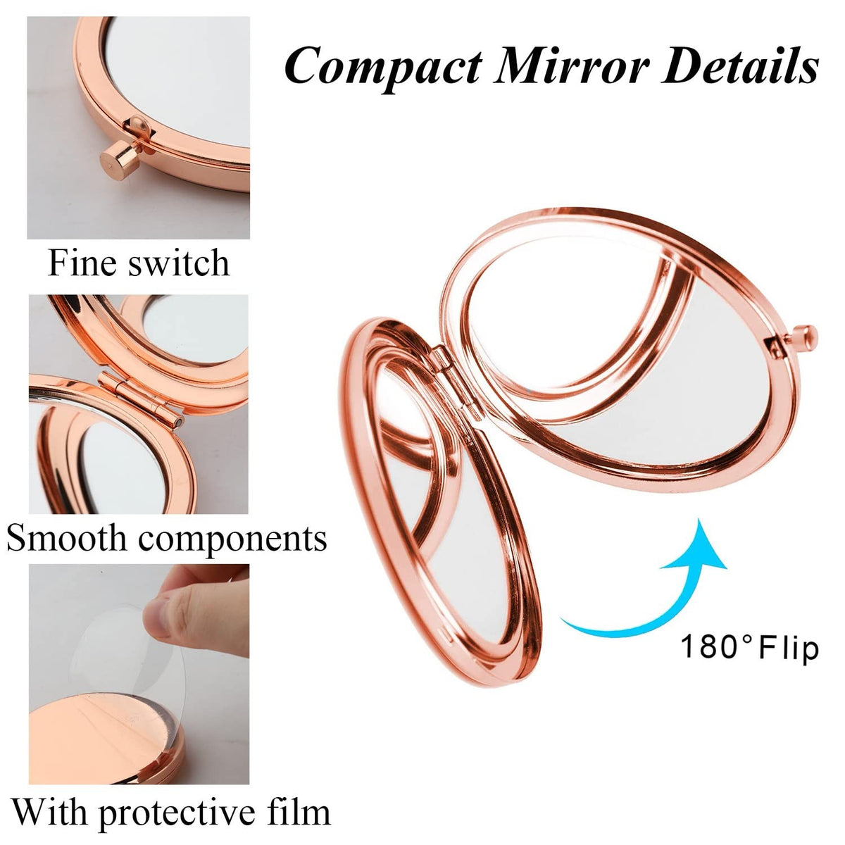 Personalized Compact Mirror for Granddaughter Graduation Gift - Foldable & Portable