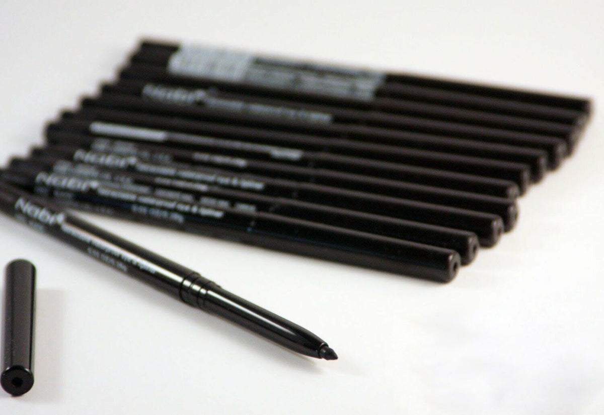 12 Pcs Waterproof Retractable Black Eyeliner Makeup Set - Long Lasting & Easy to Apply