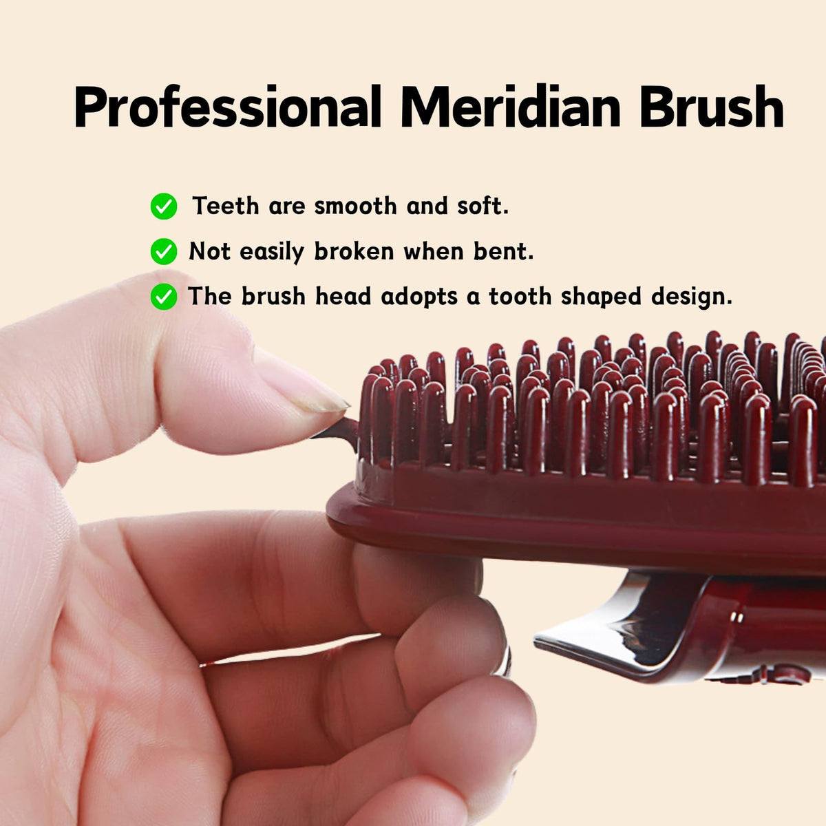 Pressure Massage Brush Set for Body Relaxation - 2pcs, Brown