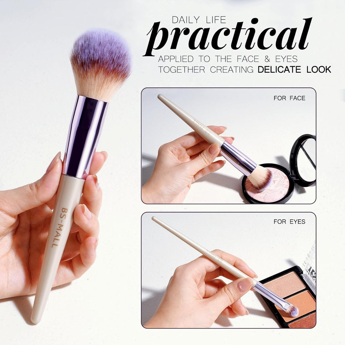 18-Piece Makeup Brush Set with Synthetic Brushes for Face & Eyes