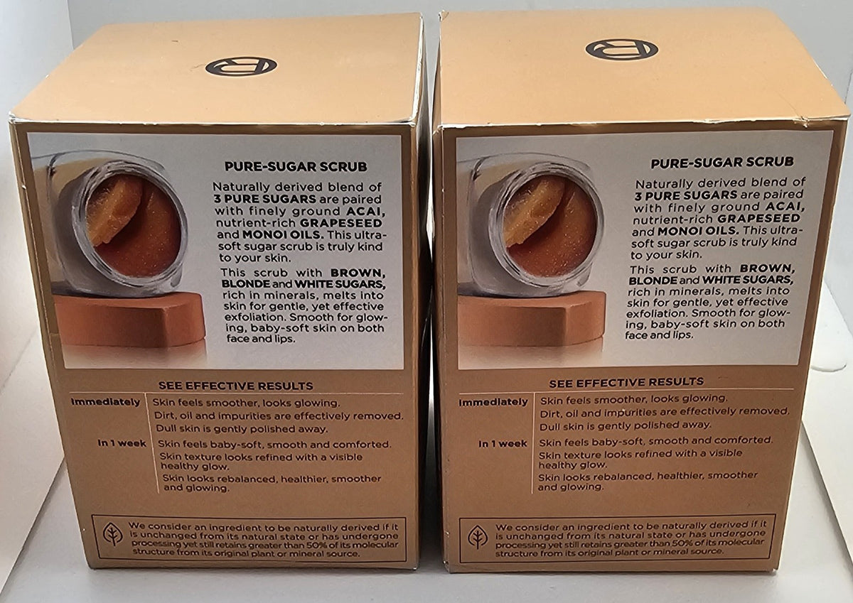 Lot Of 2 L'Oréal Paris Pure Sugar Face/Lips Scrub w/ Grapeseed 1.7oz