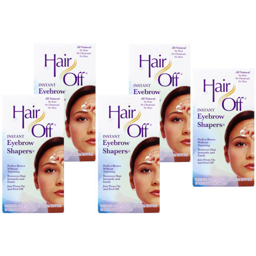 Hair Off Instant Eyebrow Shapers 5 Pack - Mistake-Proof & Easy