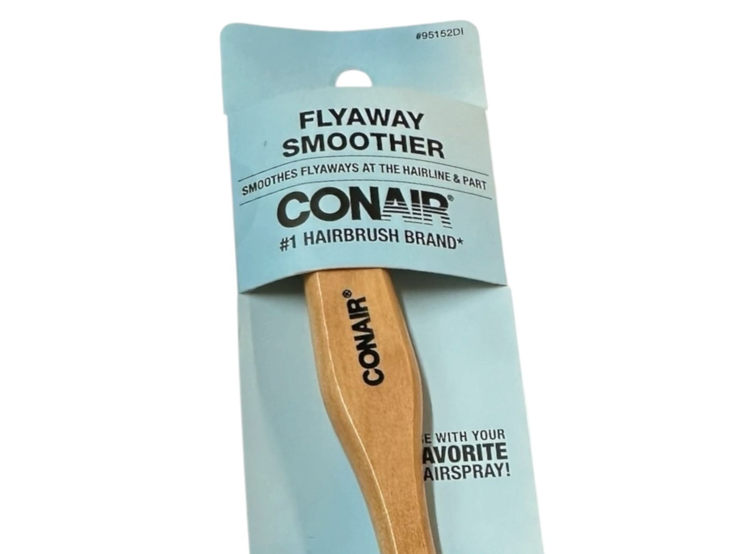 Flyaway Smoother Hair Brush with Wooden Handle - Tames Frizz & Flyaways
