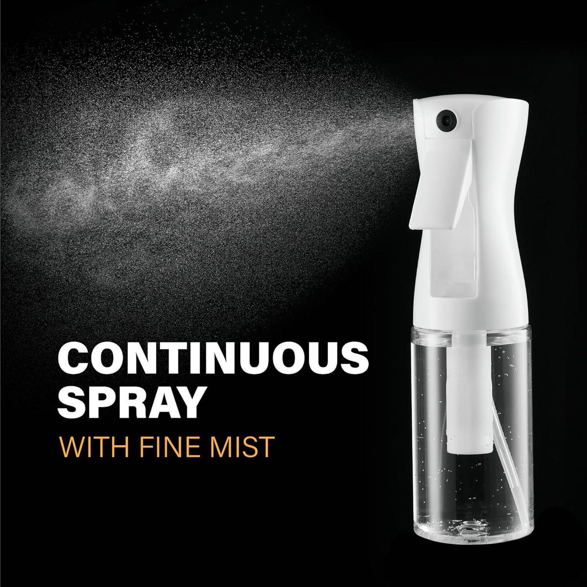 2 Pack Hair Spray Bottles - Continuous Fine Mist for Styling & Hydration