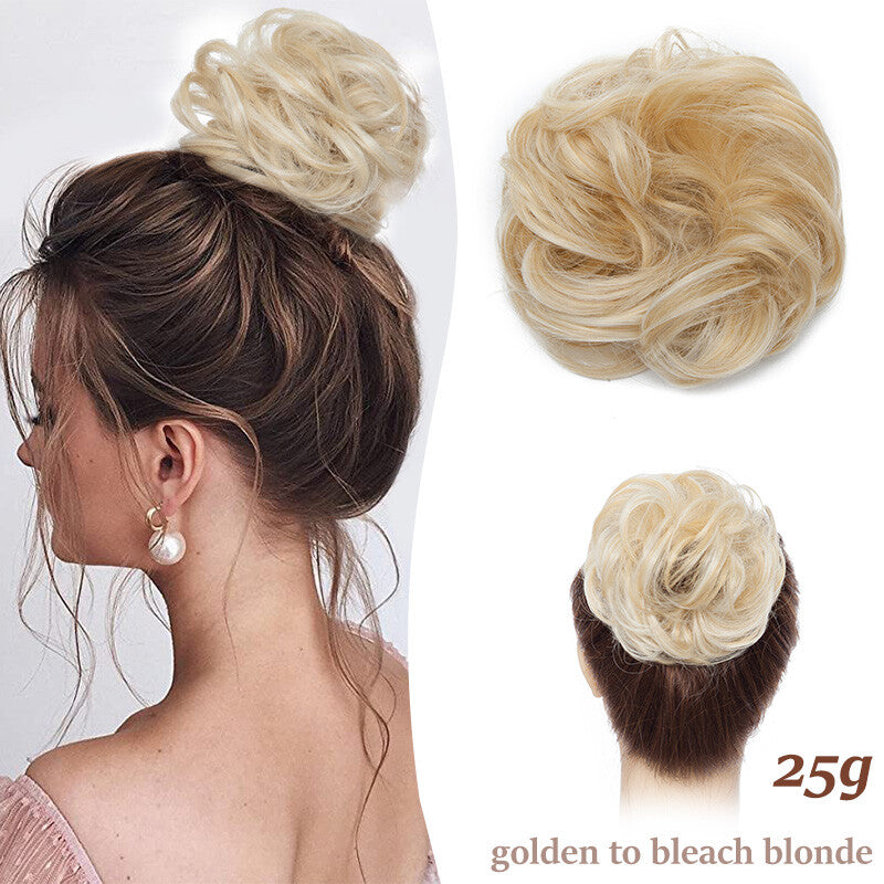 Thick Curly Messy Bun Hair Piece - Synthetic Hair Extensions for Updo & Volume