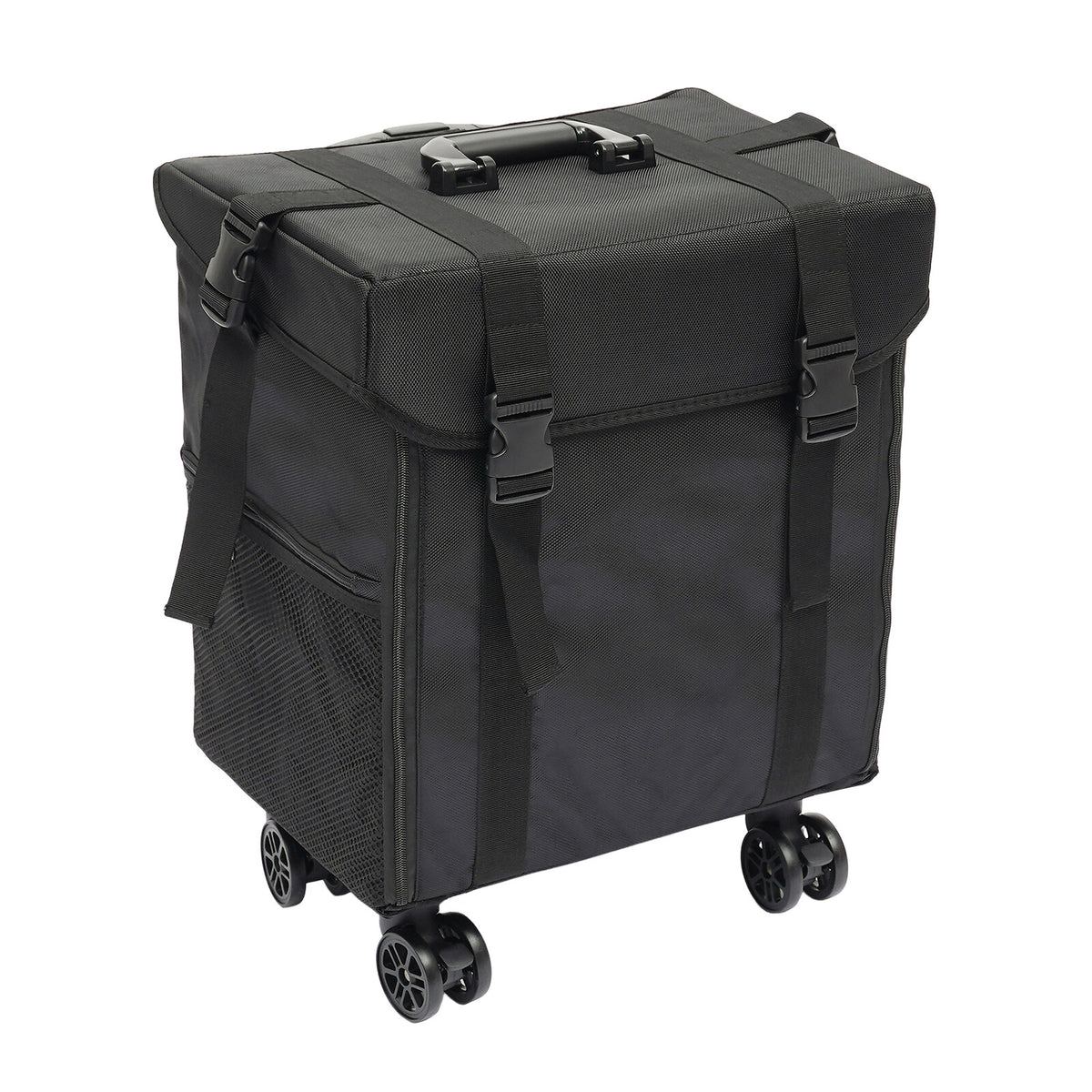Professional Rolling Makeup Case with Drawers Travel Trolley - Black