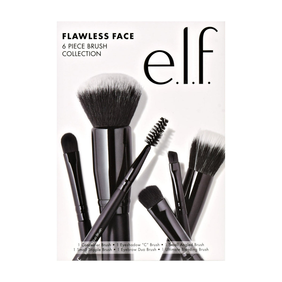 ELF Flawless Face Makeup Brush Set - 6-Piece Cosmetic Tools