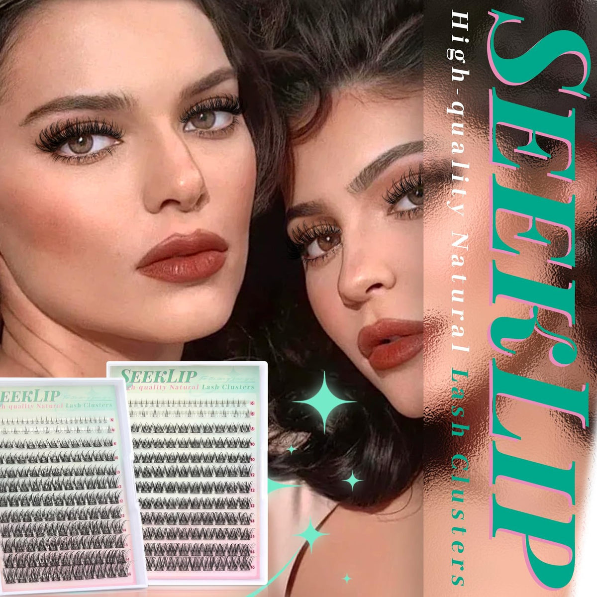 Natural Eyelash Clusters 146 Pcs - Wispy Short & Long Fake Lashes Set