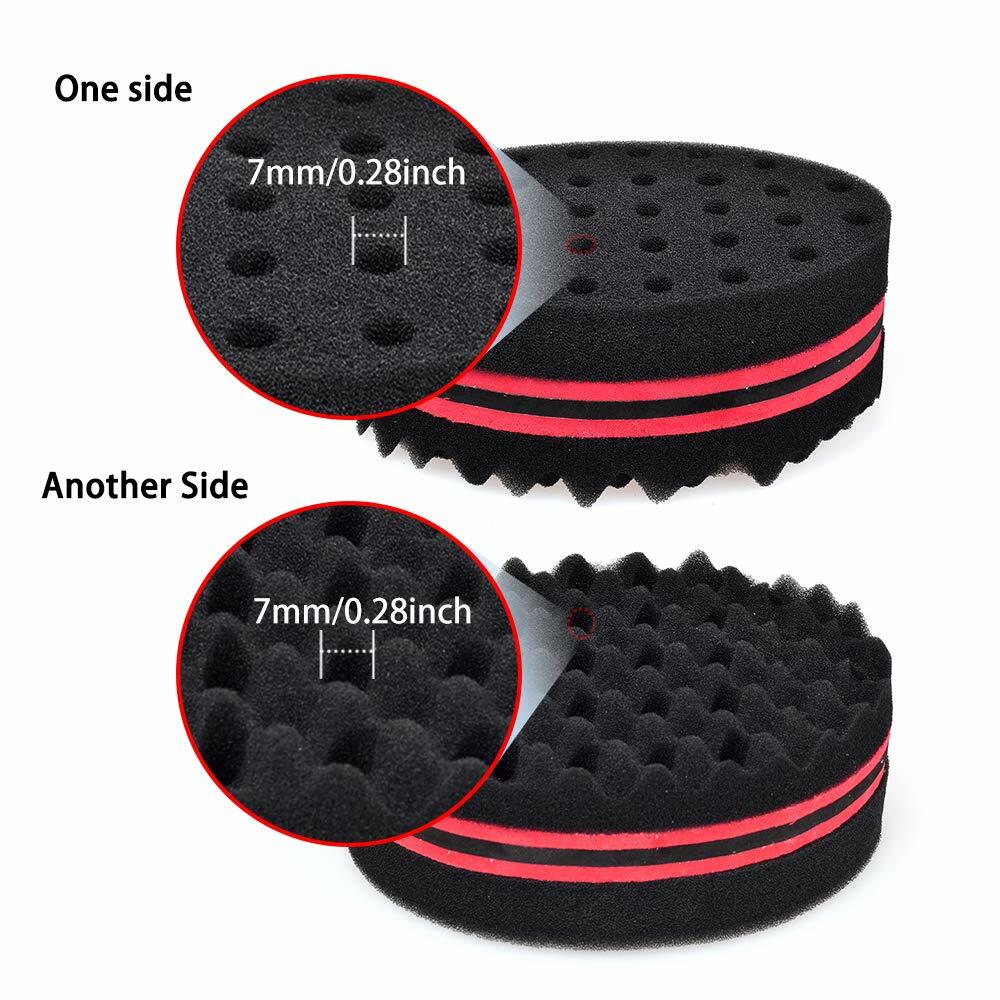 Red Double Side Magic Hair Brush Sponge Twist Wave Barber Afro Curl US