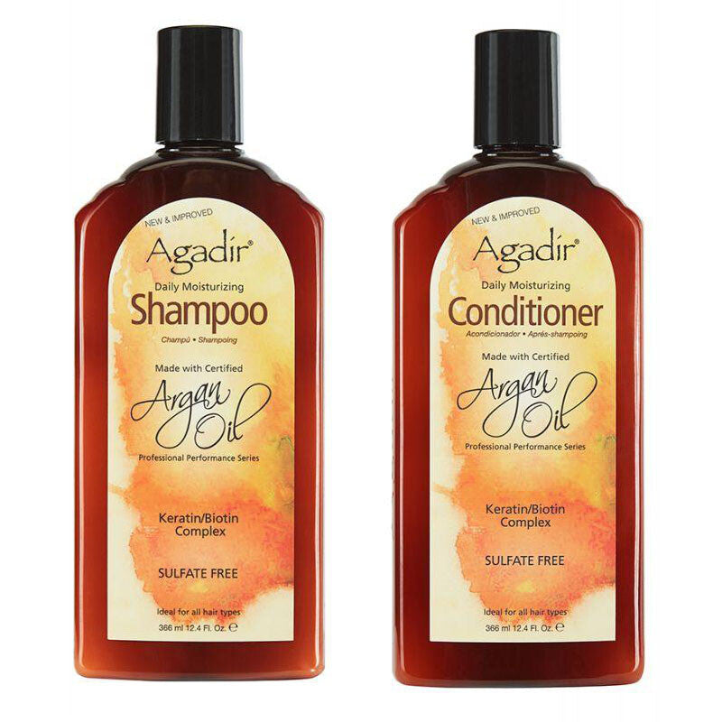 Agadir Oil Daily Moisturizing Shampoo & Conditioner Set - 12.4 oz, Color Safe
