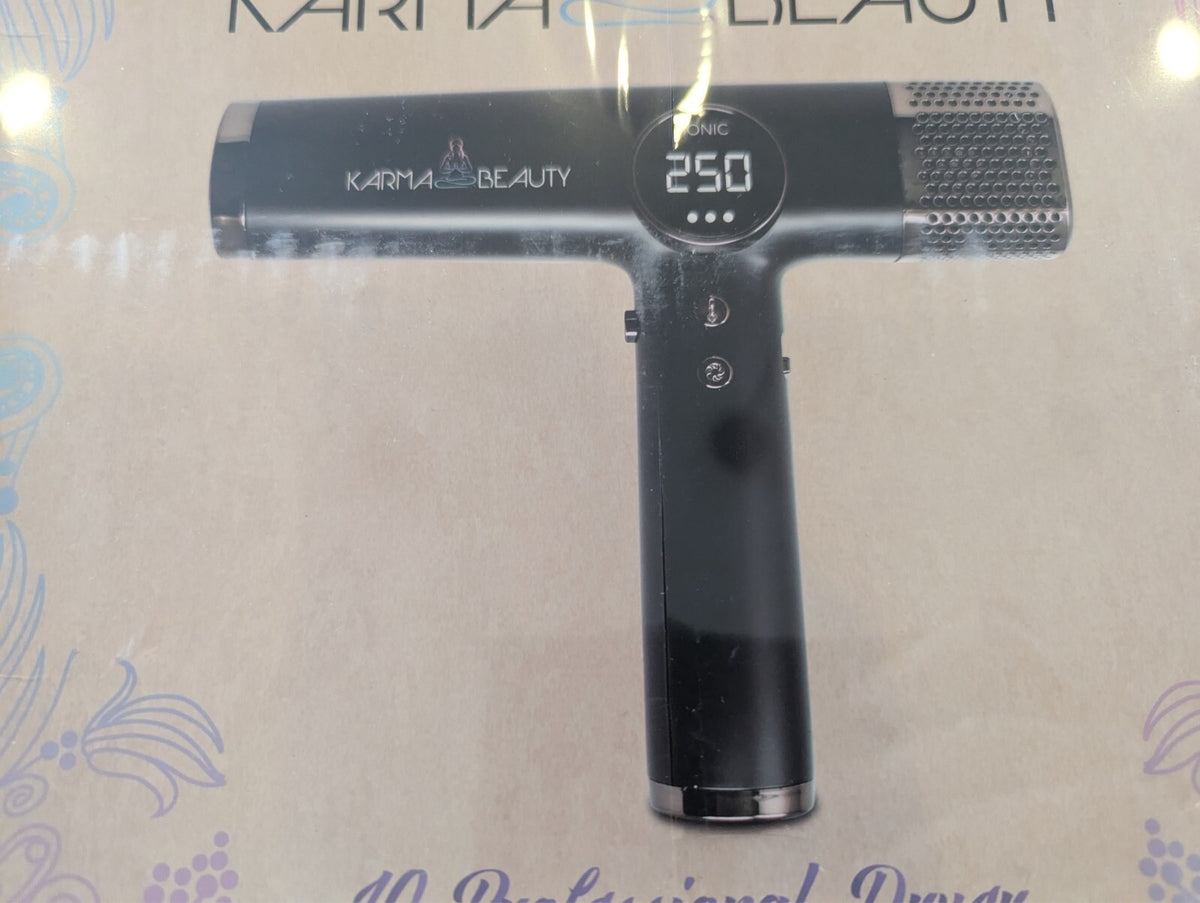 Professional Ionic Digital Hair Dryer - Black, 110,000 RPM, Self-Cleaning