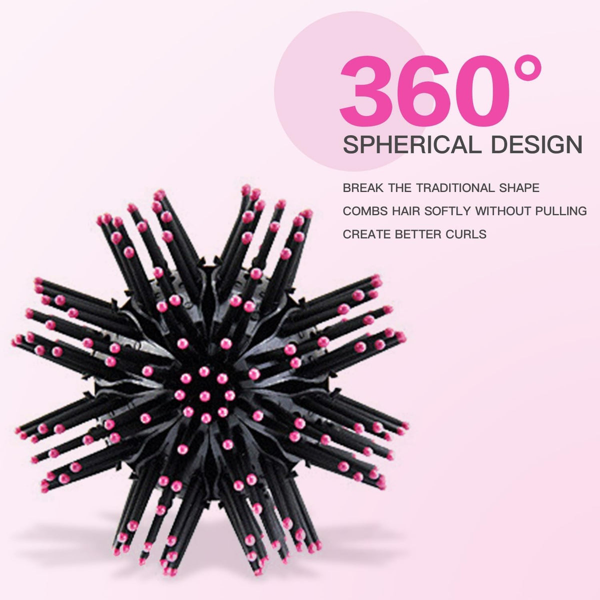 Detangling Round Hair Brush for Curly Hair - 3D Bomb Curl Styling Tool
