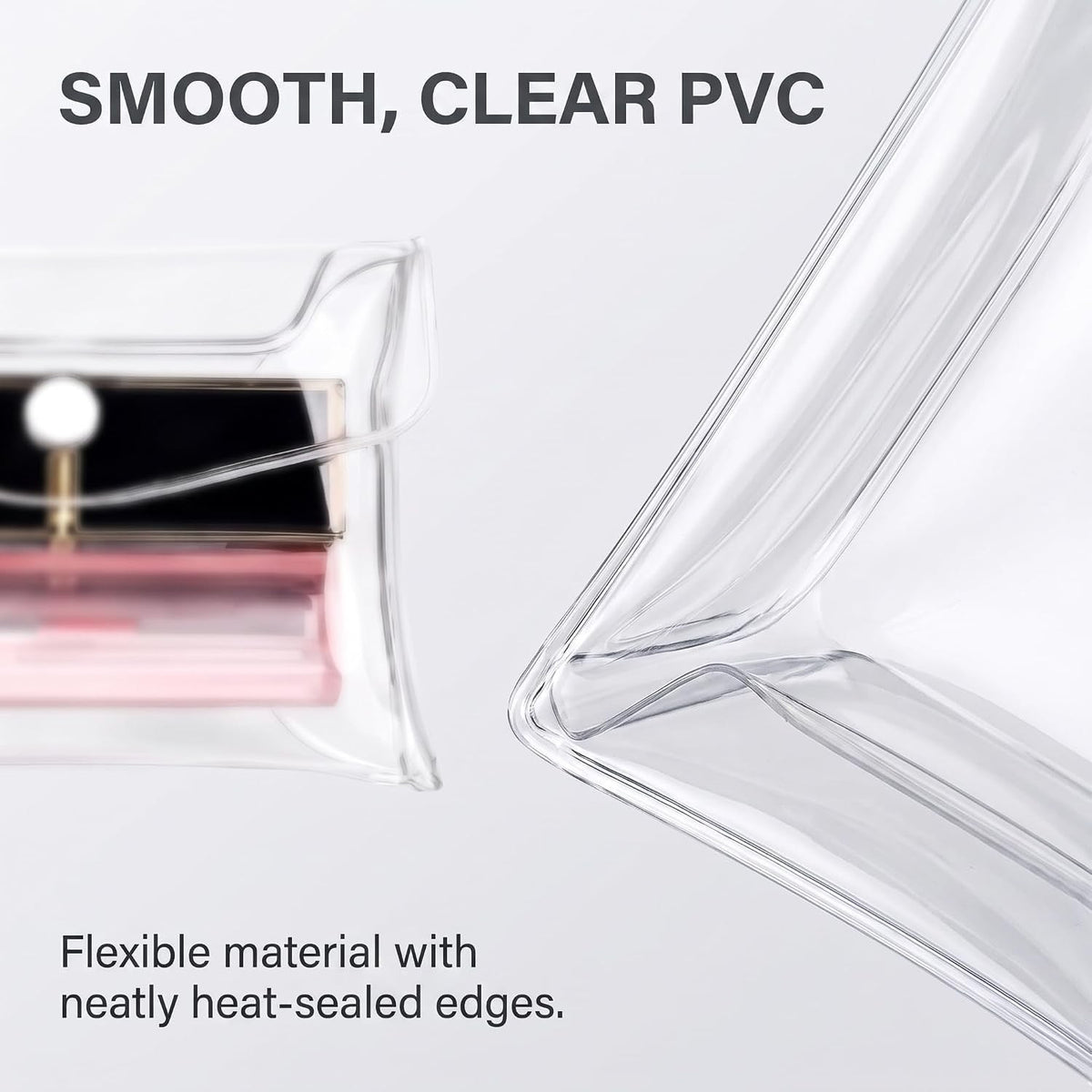Mini Clear PVC Makeup Bags Set of 2 Travel Cosmetic Organizer Pouches