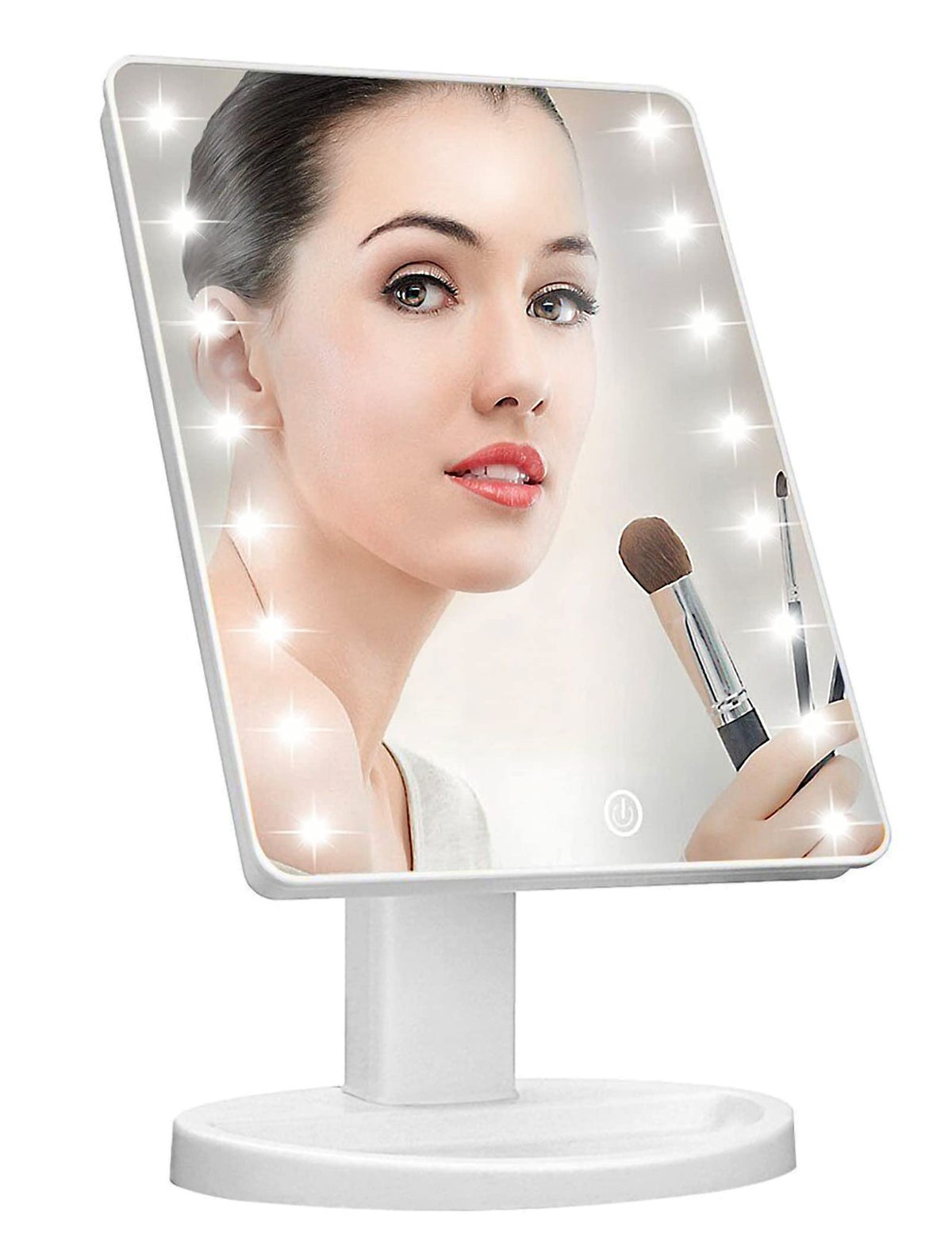 Lighted Vanity Mirror with 16 LED Lights, 10.5 x 6.4 in, White