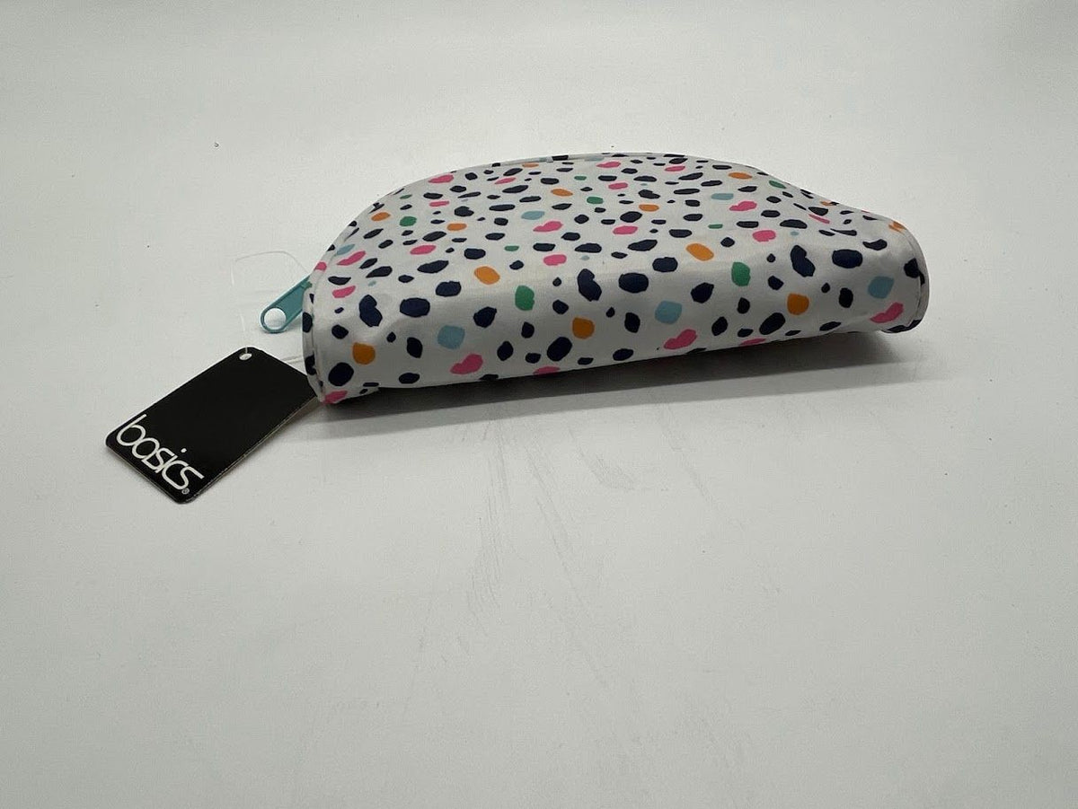 Women's Travel Cosmetic Bag with Multicolor Dot Print, 7-inch Toiletry Organizer