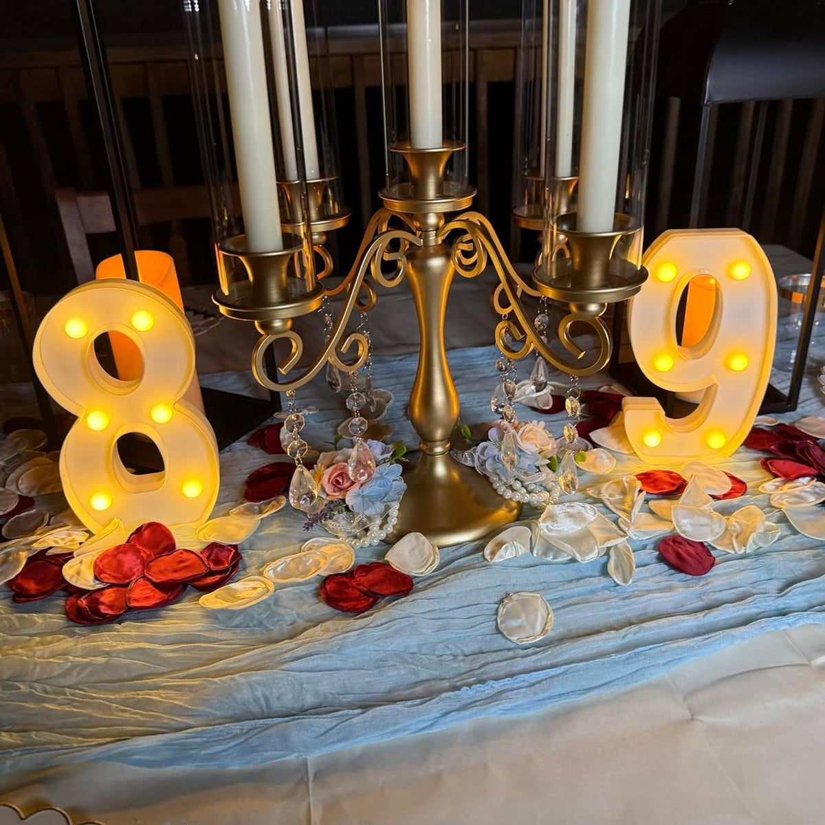 Light Up Number 10 Centerpiece - 8.26 Inch Birthday Table Sign for Party Decorations
