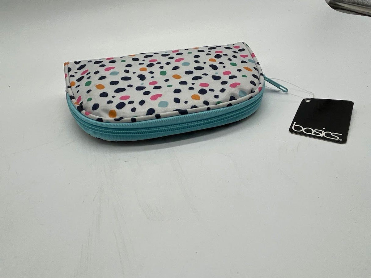 Women's Travel Cosmetic Bag with Multicolor Dot Print, 7-inch Toiletry Organizer
